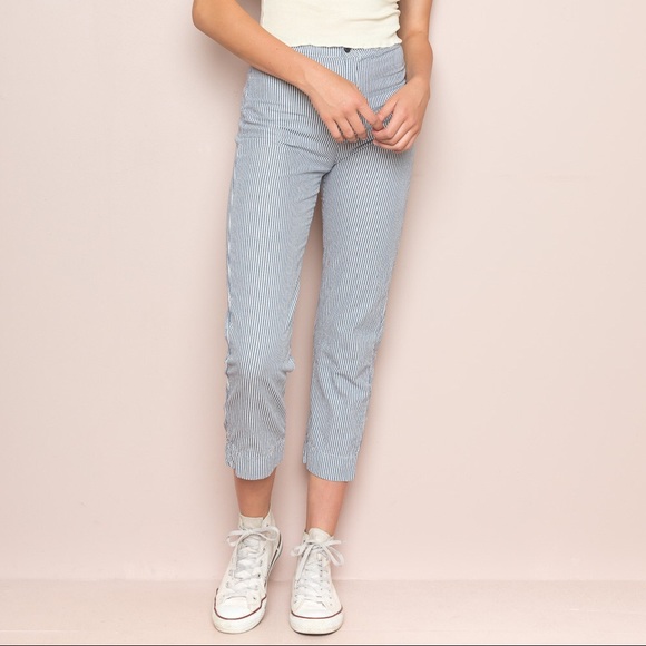 brandy melville white striped pants